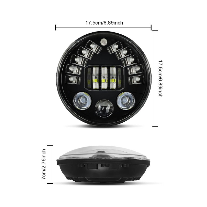 XWQHJW For Hummer H2 2003-2009 Pair DOT 7 inch Round