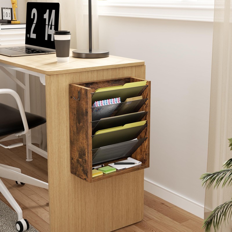 Creso hom Hanging Wall File Organizer, 6 Tier Wood Wall