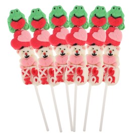 2025 Valentine's Marshmallow Kabobs, Cute Love Shaped Candy Skewers for Classroom Parties, Pack of 3