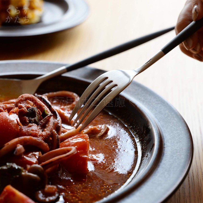 Cutipol MIO Black/Matte Silver Dinner (Fork/Spoon), Set of 2