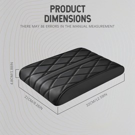 HEVLE Car Center Console Cover, PU Leather Armrest Pad Cover, Universal Leather Waterproof Armrest Seat Box Cover Protector, Comfortable Car Interior Accessories Fits for Most Car SUV Truck (Black)