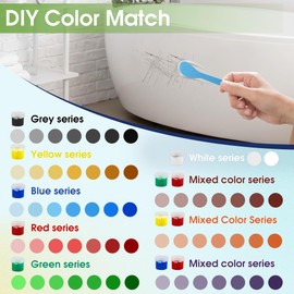 MOSAMNI Porcelain Repair Kit (Color Match), Tile and Bathtub Repair Kit for Fixing Chips, Cracks, Holes, Scratches on Toilet, Fiberglass Shower, Tubs, Sinks, Ceramic, Granite, Quartz Countertop