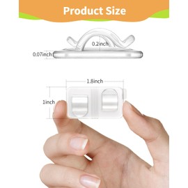 ispneay Hooks for Outdoor String Lights Clips - 16 Pack Large Clear Waterproof Outdoor Light Clips with Adhesive Strips - Outside Cable Clip Hooks for Hanging Christmas Light Decor Organizer