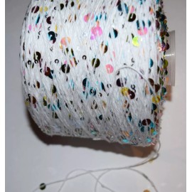 Unbranded Sequin yarn 6mm, Cotton Trimming String, Round 6mm Sequins White 30 yards