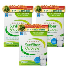 Gua Beans, Dietary Fiber, Sun Fiber, 0.2 oz (6 g) x 30 Packets, Set of 3 Boxes, Guar Gum Biodegradable, Gentle on Body, Fermentable, Water Soluble Dietary Fiber, Powder, Supplement, Water Dissolves Quickly, Good Bacteria, Also Used in Medical Areas