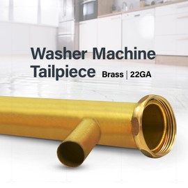 22GA Brass WashmachineTailpiece Branch 1-1/2" x 12" Slip Joint Washer Machine Branch 3/4" Branch Outlet