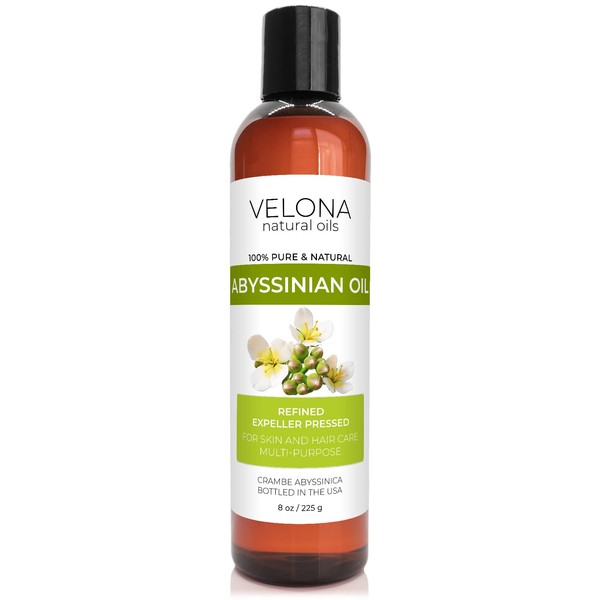 Abyssinian Oil by Velona - 8 oz | 100% Pure and Natural Carrier Oil | Cold Pressed | Hair, Body Care | Use Today - Enjoy Results