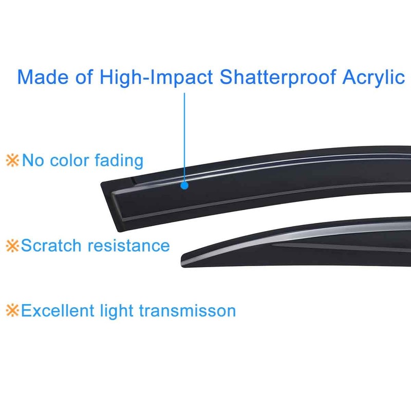 Lightronic Extra Durable Outside-Mount Off-Road Auto Vent Window Visors, Fits