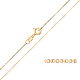 Old English Jewellers Solid 9ct Yellow Gold on Silver 1mm Box Chain Necklace 16 18 20 22 24 inch (18)