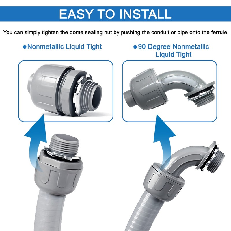 Liquid-Tight Conduit 100 ft and 8 Pieces of Connector Kit,Electrical