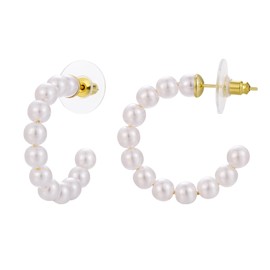 Ufist Pearl Dangle Earrings for Women Dainty Pearl Earrings Cubic Zircon/Heart/Butterfly/Knot Pearl Dangles Earrings Pearl Jewelry for Women