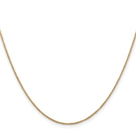 14K Solid Yellow Gold 0.7mm Rope Chain Twisted Link Necklace 20 inch