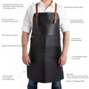 Theodore Extra Large Black Leather Apron - Cross Back Leather