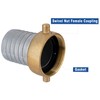 EASTRANS Aluminum Female Hose Fitting with Brass Nut, 2 inch