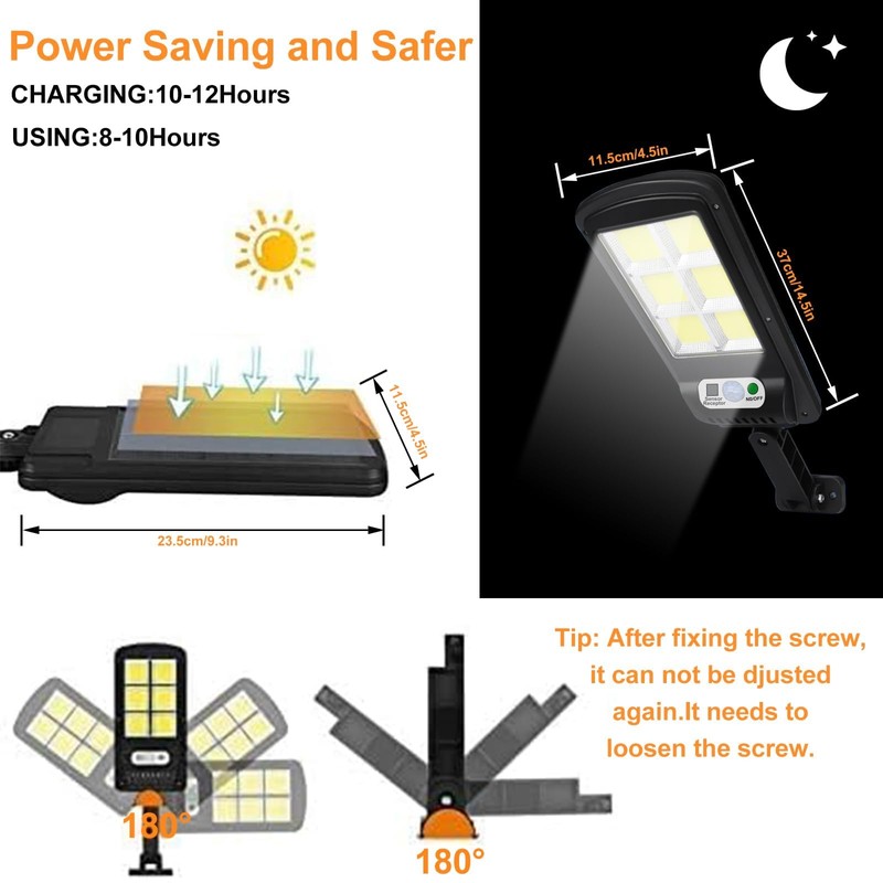 NUNET 2 Pack 120 LED Solar Security Lights Outdoor, Motion