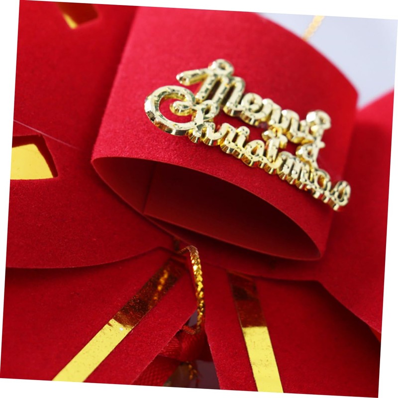 Levemolo 10pcs Christmas Bell Ornaments Large Bowknot Design Xmas Tree