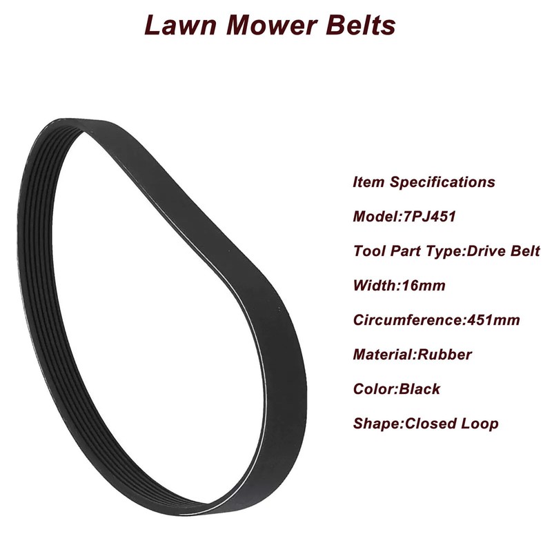 ANBOO 2PCS 7PJ451 Lawn Mower Belts Compatible with Bosch Rotak
