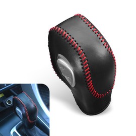 Downhill 1 PC Car Gear Shift Knob Cover, Anti-Slip Leather gear shift knob Protecto, Original Shift Knob Cover Decorative Accessories, Compatible with Ford Mondeo, Explorer, and Focu (Red)