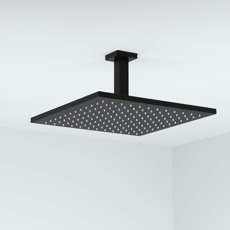 KATAIS Matte Black Shower Arm with Flange, Square - Stainless