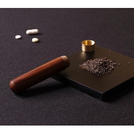 mordeco Wood Storage Tube, Portable Travel Container with Brass Caps, Handcrafted Wooden Capsule for Small Items