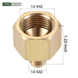 YOKIVE Pipe Fitting, Brass Tube Adapter Connectors, 1/4 SAE Flare Male and 1/2 SAE Female