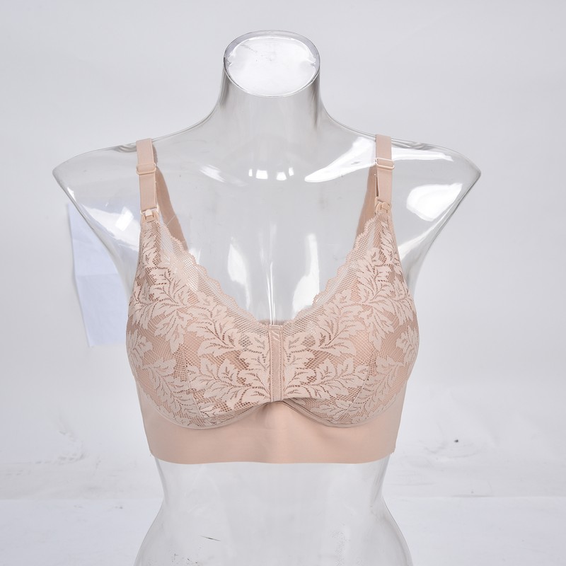 Pregnant Women Lactation Lace Underwear Front Closure Wire Free Thin