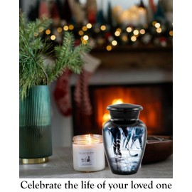 Ice Hockey Keepsake Urn - Hockey Keepsake Cremation Urn for Human Ashes - Mini Sports Urn - Sport Miniature Cremation Urn - Handcrafted Funeral and Memorial Token Urn with Premium Box & Bag (Keepsake)