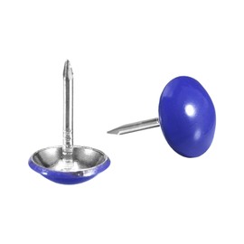uxcell 40Pcs Upholstery Tacks, 11mmx17mm Round Head Decorative Furniture Nails Thumb Tack for Furniture Sofa Headboards, Blue