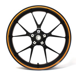 Wheel Rim Sticker Rim Stripes Width 7 mm Matt Gloss Carbon with Mounting Tool 16 / 17 / 18 / 19 Inch Accessories for Car, Motorcycle Rims Sticker (Orange)