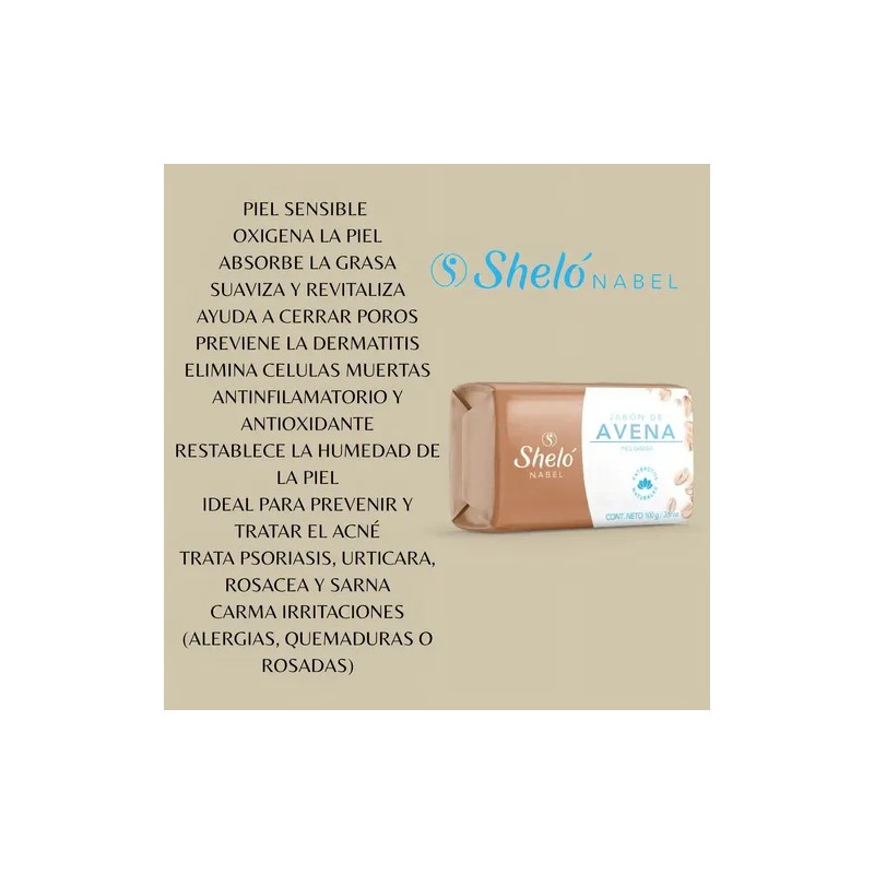 Jabón De Avena Sheló Limpieza A Base De Extractos Naturales