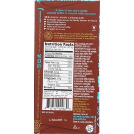 DIVINE CHOCOLATE Chocolate, 38% Milk Chocolate with Toffee & Sea Salt, 3 Oz