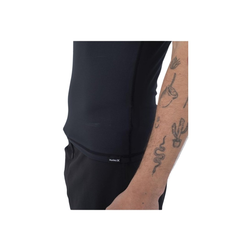 Hurley Men's OAO Quickdry Rashguard SS Rash Guard Shirt, black,