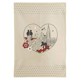 Winkler MV-5131036000 Cleaning Cloths Dish Towel Tea towel-100 Kitchen towel-50 x 70-Natural Beige-Cats Heart, 100% Cotton
