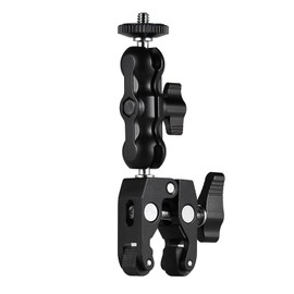 Eacam Multi-Functional Clamp Ball Mount Clamp Articulating Friction Arm Super Clamp with 1/4 Inch Screw for GPS Monitor LED Video Light Flash Light Microphone