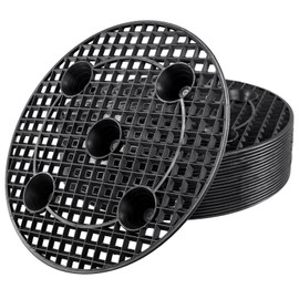 TAICHEUT 20PCS 12 Inch Black Plant Level Pot Elevator, Plastic Plant Risers, Round Flower Pot Holder for Indoor Outdoor Gardens Patios Balconies Windowsill