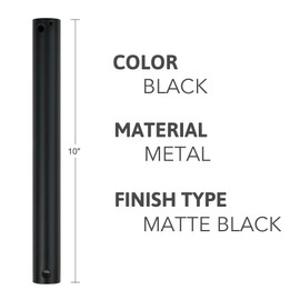 VONLUCE Ceiling Fan Downrod, 10 Inch, Black