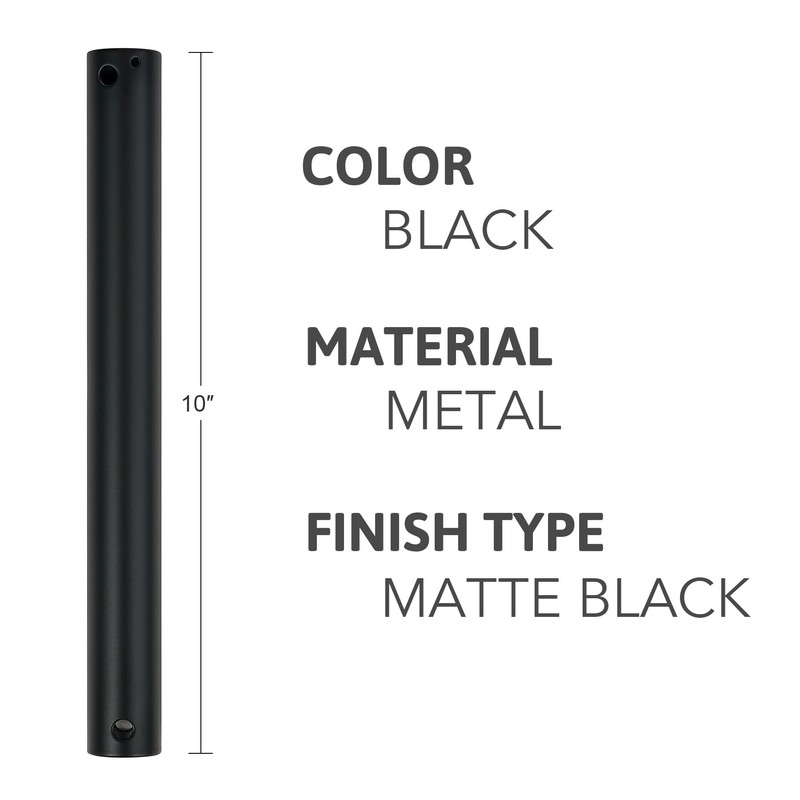 VONLUCE Ceiling Fan Downrod, 10 Inch, Black