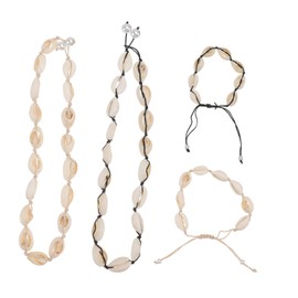 PACKOVE 2sets Natural Shell Necklace for Women Bohemia Style Bracelet for Summer Occasions