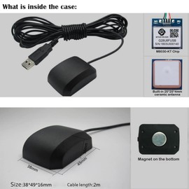 Geekstory VK-162 G-Mouse USB GPS Dongle M8030 Chip 72 Kanal Navigationsmodul Externe GPS Antenne Remote Mount USB GPS Receiver mit Flash für Raspberry Pi Unterstützung Google Earth Window Linux