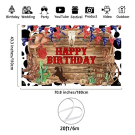 Avezano Avezano Cowboy Birthday Banner Western Cowboy Theme Birthday Party Decorations Retro Wooden Floor First Rodeo Photo Backdrop Background for Boy 70.8 x 43.3 Inches
