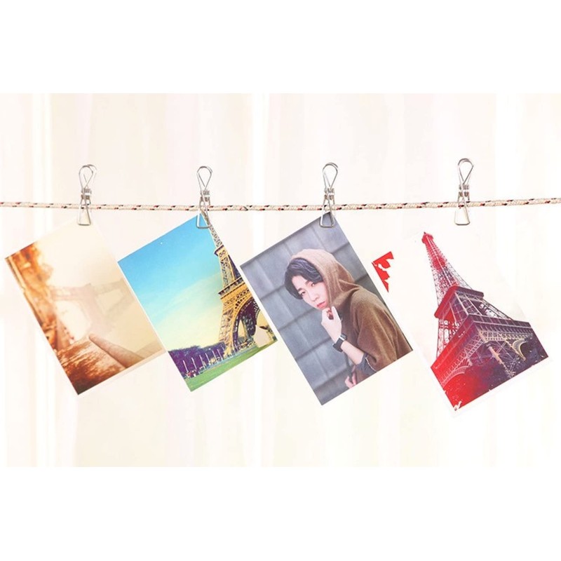 BERRIU Stainless Steel Clothespins, Solid Windproof, Flat, Multi-Purpose, Laundry Clothes,