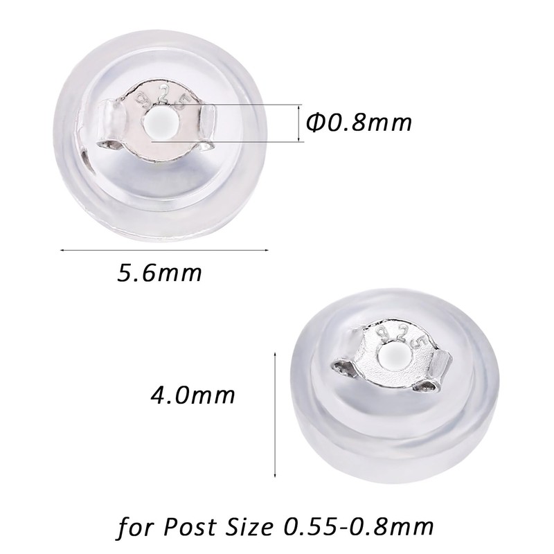 YAKRUNA 6 Pairs Sterling Silver Silicone Earring Backs for Studs,