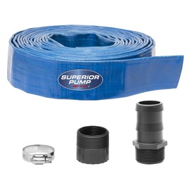 Superior Pump 99621 Lay-Flat Discharge Hose Kit, 1-1/2-Inch by 25-foot | Superior Pump