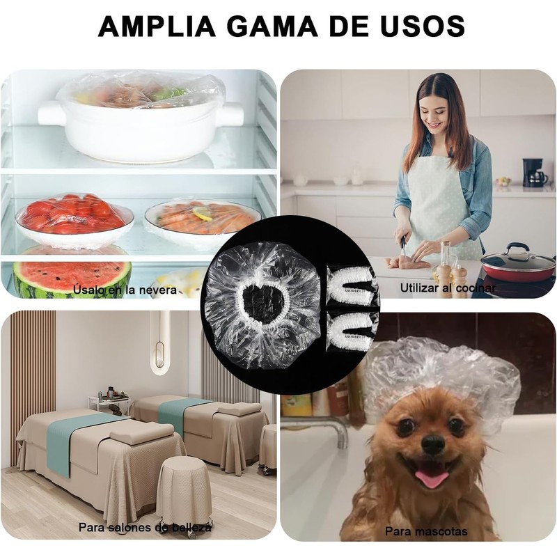 GUDREN Gorro De Ducha Desechable, 100 Pcs Cofias Desechable PláStico