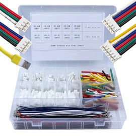jst Ph Connector kit 2, 3, 4, 5, 6 pin connectors Bent Male/Female housings and 26AWG pre-Crimped Electronics for Circuit Board connectors (pre-Crimp Wire 470 pcs)
