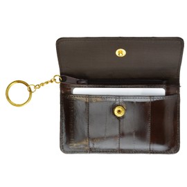 Eel Skin Soft Leather Change Purse Coin Wallet with Key Ring by Marshal