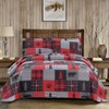 Junsey Rustic Bear Quilts Set Twin Size,Lightweight Plaid Bedspread Coverlet