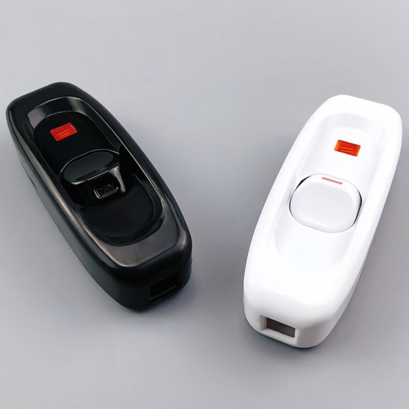 2piece Lamp Switch Inline Low Profile Switch with LED Light