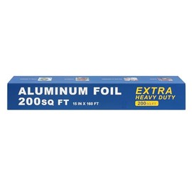 MNTLO Super Thick Heavy Duty Grilling Aluminum Foil - 15" x 200 SQ FT(About 30% Thicker Than Regular Heavy Duty Foil) - for Grilling, BBQ, Cooking, Food Preservation & Storage, Commercial Use
