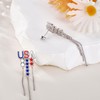 ONEFINITY American Flag Earrings 925 Sterling Silver 4th of July